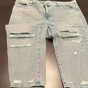 Jessica Simpson Light Blue Ripped Ankle Jeans